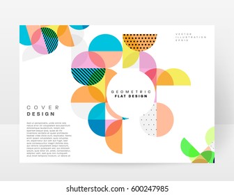 Memphis Geometric background Template for covers, flyers, banners, posters and placards, may be used for presentations and books, EPS10 vector illustration