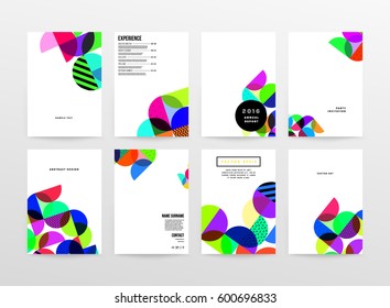 Memphis Geometric background Template for covers, flyers, banners, posters and placards, may be used for presentations and books, EPS10 vector illustration