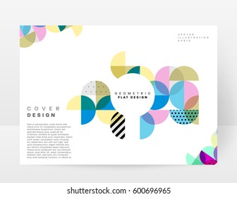 Memphis Geometric background Template for covers, flyers, banners, posters and placards, may be used for presentations and books, EPS10 vector illustration