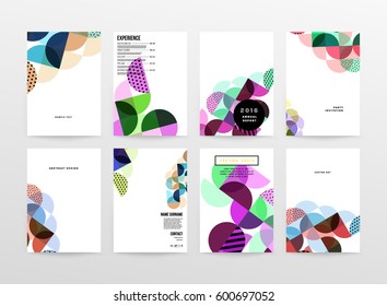 Memphis Geometric background Template for covers, flyers, banners, posters and placards, may be used for presentations and books, EPS10 vector illustration