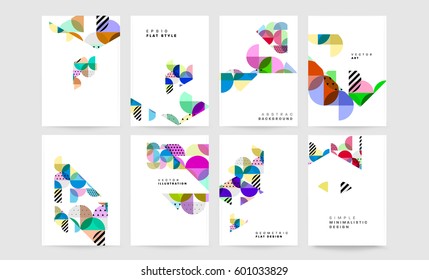 Memphis Geometric background Template for covers, flyers, banners, posters and placards, may be used for presentations and books, EPS10 vector illustration