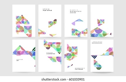 Memphis Geometric background Template for covers, flyers, banners, posters and placards, may be used for presentations and books, EPS10 vector illustration