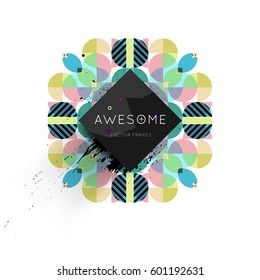 Memphis Planilla de fondo geométrico para cubiertas, volantes, pancartas, carteles y carteles, se puede usar para presentaciones y libros, ilustración del vector EPS10