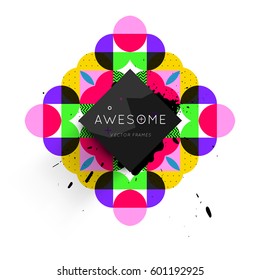 Memphis Geometric background Template for covers, flyers, banners, posters and placards, may be used for presentations and books, EPS10 vector illustration