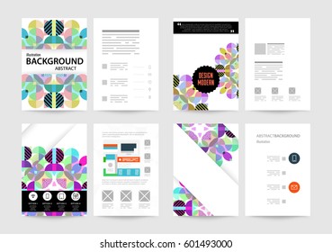 Memphis Geometric background Template for covers, flyers, banners, posters and placards, may be used for presentations and books, EPS10 vector illustration