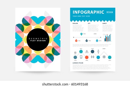 Memphis Geometric background Template for covers, flyers, banners, posters and placards, may be used for presentations and books, EPS10 vector illustration