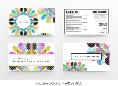 Memphis Geometric background Template for covers, flyers, banners, posters and placards, may be used for presentations and books, EPS10 vector illustration