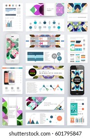 Memphis Geometric background Template for covers, flyers, banners, posters and placards, may be used for presentations and books, EPS10 vector illustration