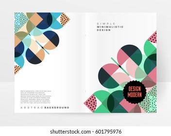 Memphis Geometric background Template for covers, flyers, banners, posters and placards, may be used for presentations and books, EPS10 vector illustration