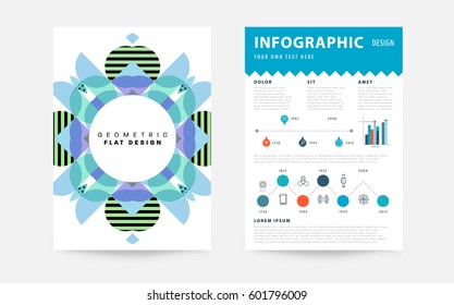 Memphis Geometric background Template for covers, flyers, banners, posters and placards, may be used for presentations and books, EPS10 vector illustration