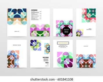 Memphis Geometric background Template for covers, flyers, banners, posters and placards, may be used for presentations and books, EPS10 vector illustration