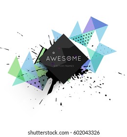 Memphis Planilla de fondo geométrico para cubiertas, volantes, pancartas, carteles y carteles, se puede usar para presentaciones y libros, ilustración del vector EPS10