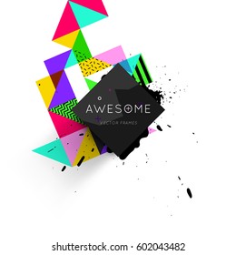 Memphis Geometrischer Hintergrund Vorlage für Cover, Flyer, Banner, Plakate und Plakate, kann für Präsentationen und Bücher verwendet werden, EPS10 Vektorgrafik