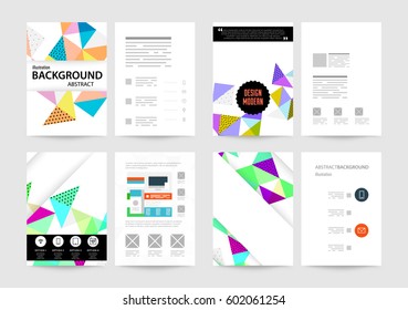 Memphis Geometric background Template for covers, flyers, banners, posters and placards, may be used for presentations and books, EPS10 vector illustration