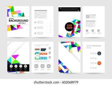 Memphis Geometric background Template for covers, flyers, banners, posters and placards, may be used for presentations and books, EPS10 vector illustration