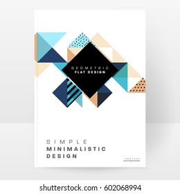 Memphis Geometric background Template for covers, flyers, banners, posters and placards, may be used for presentations and books, EPS10 vector illustration