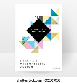 Memphis Geometric background Template for covers, flyers, banners, posters and placards, may be used for presentations and books, EPS10 vector illustration