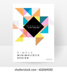 Memphis Geometric background Template for covers, flyers, banners, posters and placards, may be used for presentations and books, EPS10 vector illustration