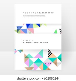 Memphis Geometric background Template for covers, flyers, banners, posters and placards, may be used for presentations and books, EPS10 vector illustration