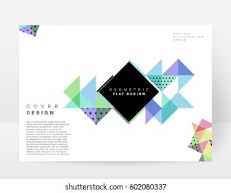 Memphis Planilla de fondo geométrico para cubiertas, volantes, pancartas, carteles y carteles, se puede usar para presentaciones y libros, ilustración del vector EPS10