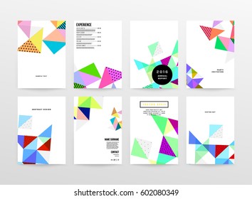 Memphis Geometric background Template for covers, flyers, banners, posters and placards, may be used for presentations and books, EPS10 vector illustration