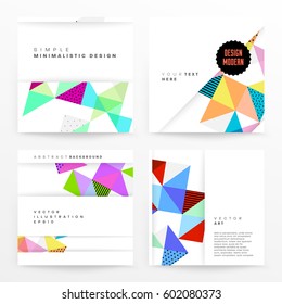Memphis Geometric background Template for covers, flyers, banners, posters and placards, may be used for presentations and books, EPS10 vector illustration
