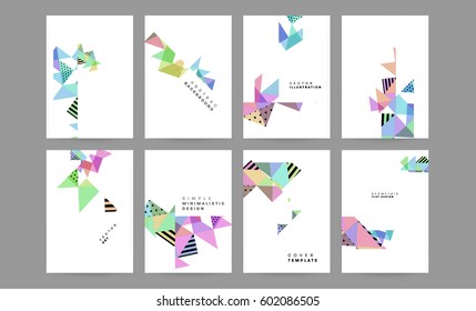 Memphis Geometric background Template for covers, flyers, banners, posters and placards, may be used for presentations and books, EPS10 vector illustration