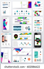 Memphis Geometric background Template for covers, flyers, banners, posters and placards, may be used for presentations and books, EPS10 vector illustration