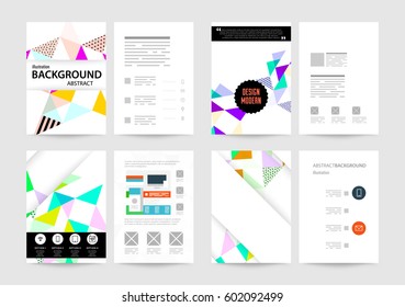 Memphis Geometric background Template for covers, flyers, banners, posters and placards, may be used for presentations and books, EPS10 vector illustration
