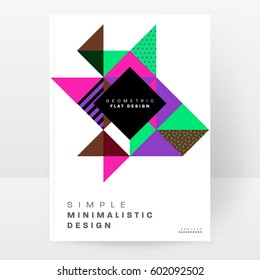 Memphis Geometric background Template for covers, flyers, banners, posters and placards, may be used for presentations and books, EPS10 vector illustration