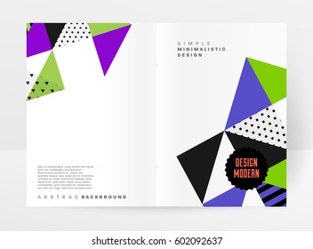 Memphis Geometric background Template for covers, flyers, banners, posters and placards, may be used for presentations and books, EPS10 vector illustration