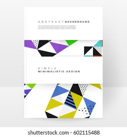 Memphis Geometric background Template for covers, flyers, banners, posters and placards, may be used for presentations and books, EPS10 vector illustration