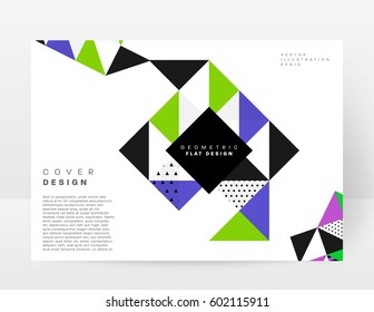 Memphis Geometrischer Hintergrund Vorlage für Cover, Flyer, Banner, Plakate und Plakate, kann für Präsentationen und Bücher verwendet werden, EPS10 Vektorgrafik