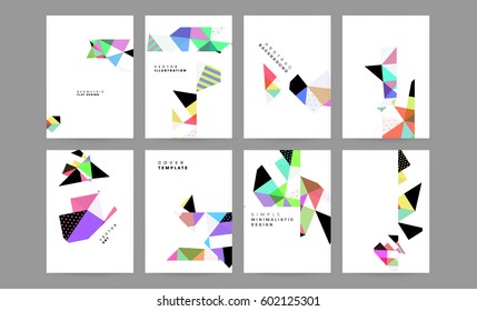 Memphis Geometric background Template for covers, flyers, banners, posters and placards, may be used for presentations and books, EPS10 vector illustration