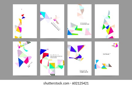 Memphis Geometric background Template for covers, flyers, banners, posters and placards, may be used for presentations and books, EPS10 vector illustration
