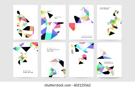 Memphis Geometric background Template for covers, flyers, banners, posters and placards, may be used for presentations and books, EPS10 vector illustration