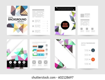 Memphis Geometric background Template for covers, flyers, banners, posters and placards, may be used for presentations and books, EPS10 vector illustration