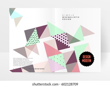Memphis Geometric background Template for covers, flyers, banners, posters and placards, may be used for presentations and books, EPS10 vector illustration