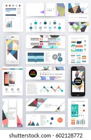 Memphis Geometric background Template for covers, flyers, banners, posters and placards, may be used for presentations and books, EPS10 vector illustration