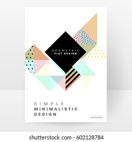 Memphis Geometric background Template for covers, flyers, banners, posters and placards, may be used for presentations and books, EPS10 vector illustration
