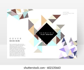 Memphis Geometric background Template for covers, flyers, banners, posters and placards, may be used for presentations and books, EPS10 vector illustration