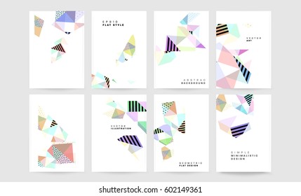 Memphis Geometric background Template for covers, flyers, banners, posters and placards, may be used for presentations and books, EPS10 vector illustration