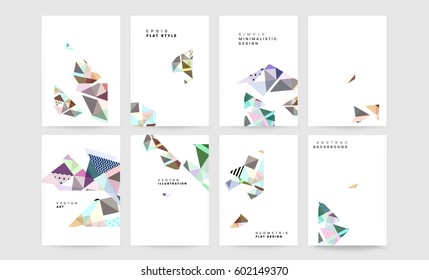 Memphis Geometric background Template for covers, flyers, banners, posters and placards, may be used for presentations and books, EPS10 vector illustration