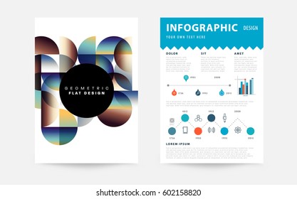 Memphis Geometric background Template for covers, flyers, banners, posters and placards, may be used for presentations and books, EPS10 vector illustration