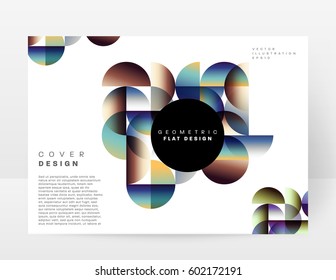 Memphis Geometric background Template for covers, flyers, banners, posters and placards, may be used for presentations and books, EPS10 vector illustration