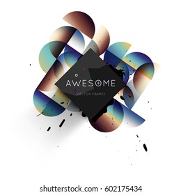 Memphis Geometric background Template for covers, flyers, banners, posters and placards, may be used for presentations and books, EPS10 vector illustration