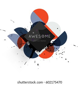 Memphis Geometric background Template for covers, flyers, banners, posters and placards, may be used for presentations and books, EPS10 vector illustration