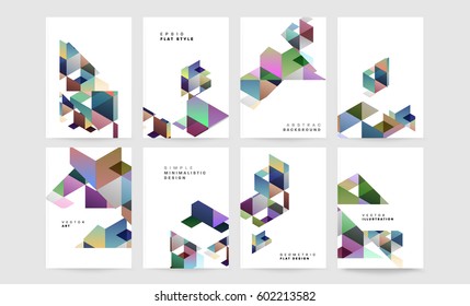 Memphis Geometric background Template for covers, flyers, banners, posters and placards, may be used for presentations and books, EPS10 vector illustration