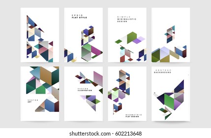 Memphis Geometric background Template for covers, flyers, banners, posters and placards, may be used for presentations and books, EPS10 vector illustration