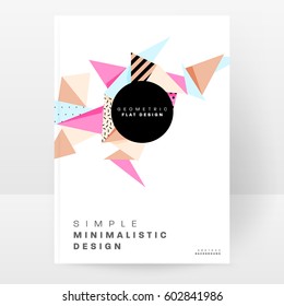 Memphis Geometric background Template for covers, flyers, banners, posters and placards, may be used for presentations and books, EPS10 vector illustration